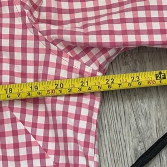 F. by Faconnable Pink Gingham Midi Shirt Dress Button Down Cotton Blend Size XL - Picture 11 of 12